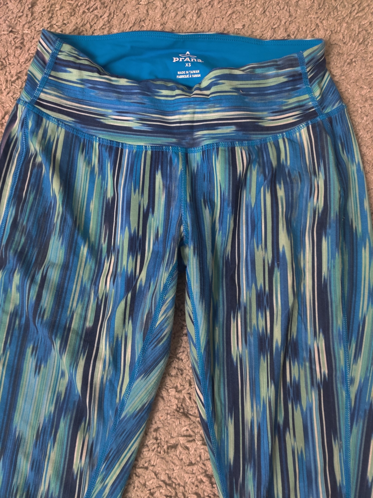(V) Prana Women leggings Capri sport running hiking gym sz XS  - Picture 4 of 9