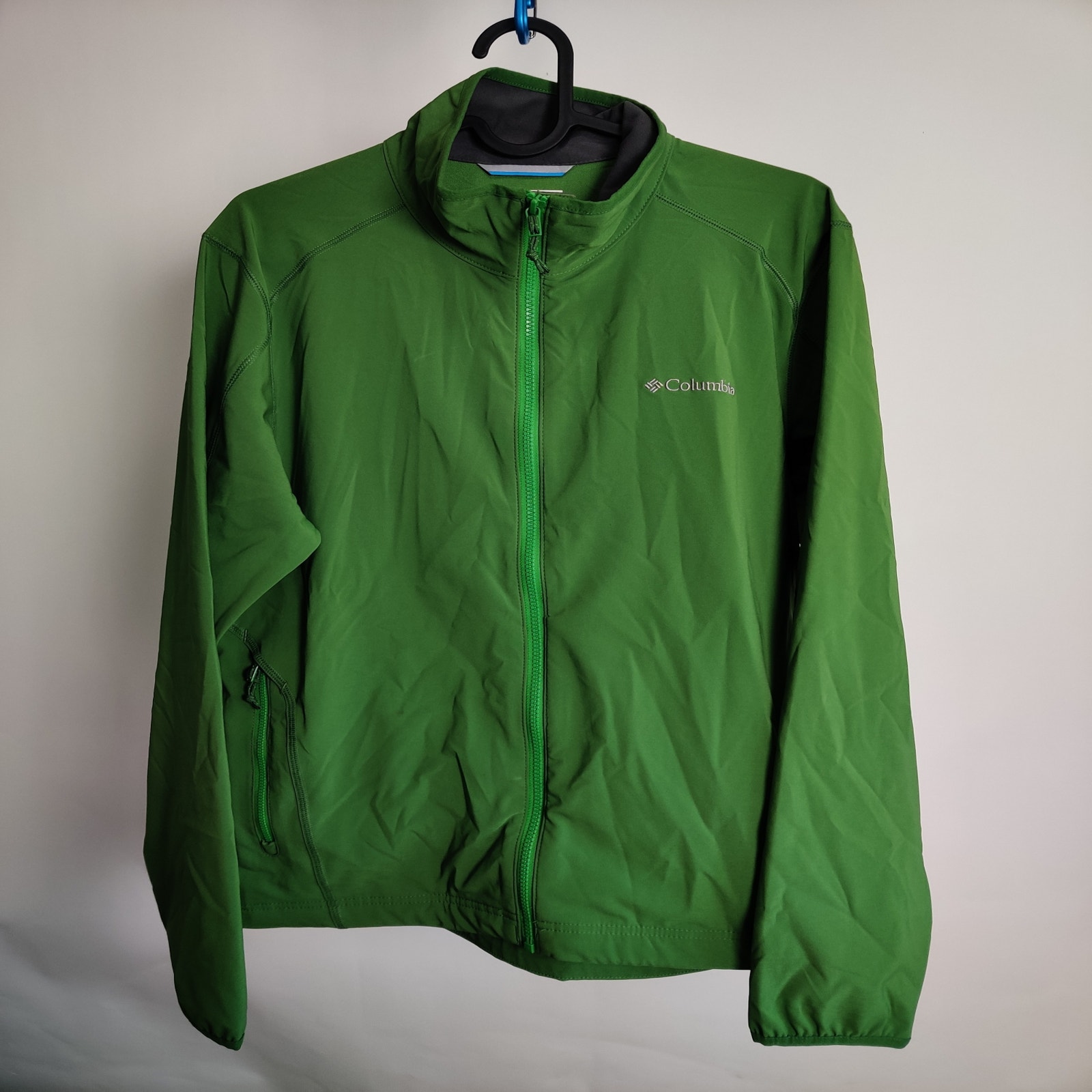 (V) Columbia Men jacket micro softshell water repellent green sz S  - Picture 5 of 11