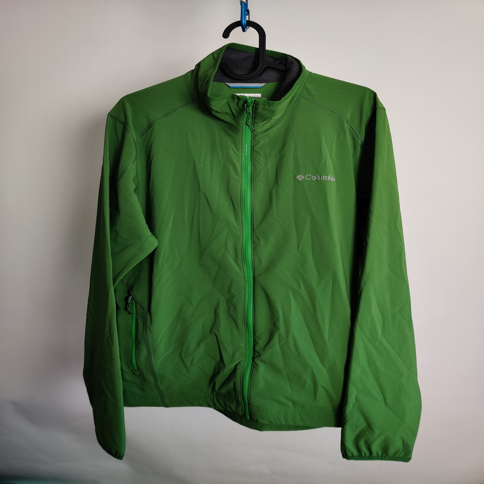 (V) Columbia Men jacket micro softshell water repellent green sz S  - Picture 2 of 11
