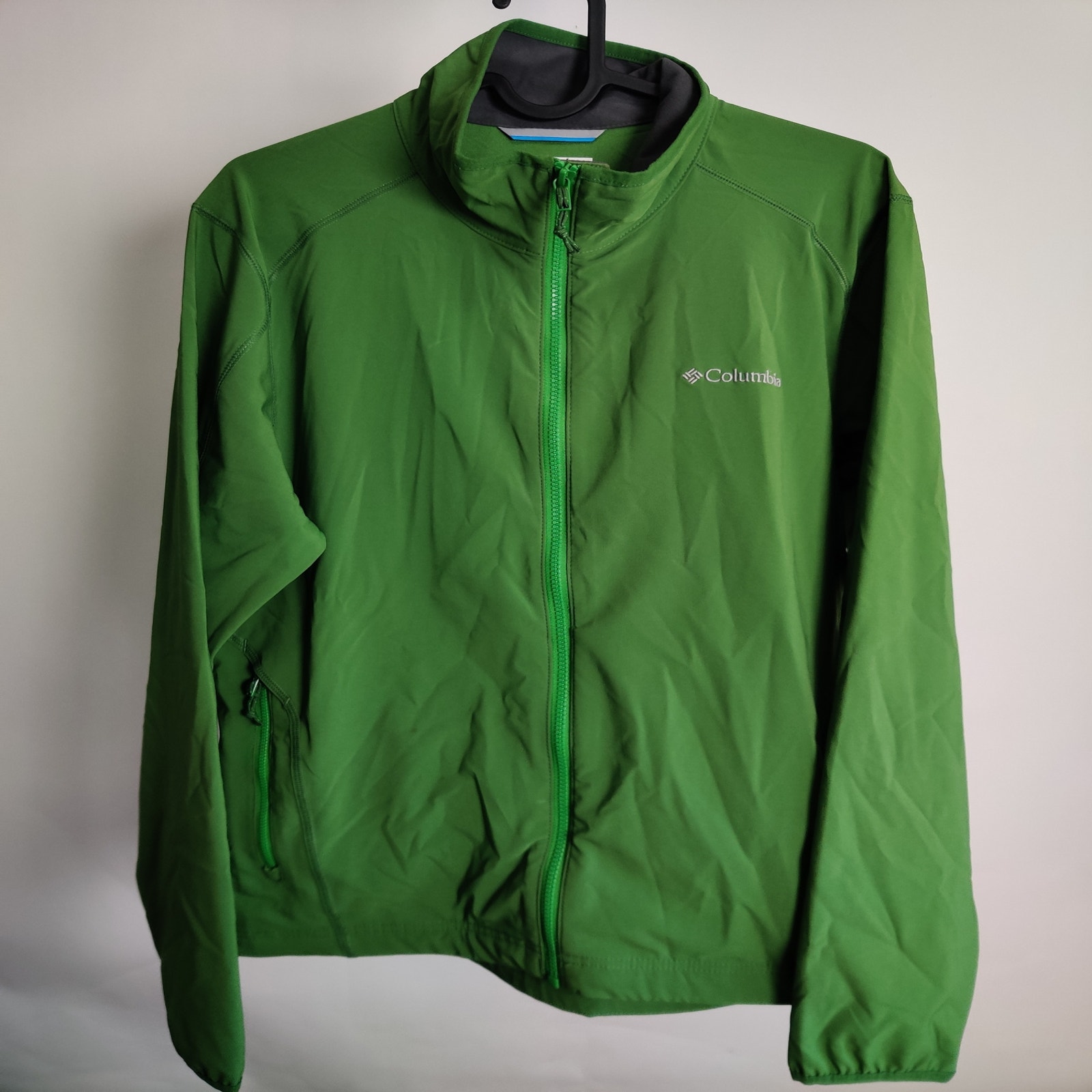 (V) Columbia Men jacket micro softshell water repellent green sz S  - Picture 1 of 11
