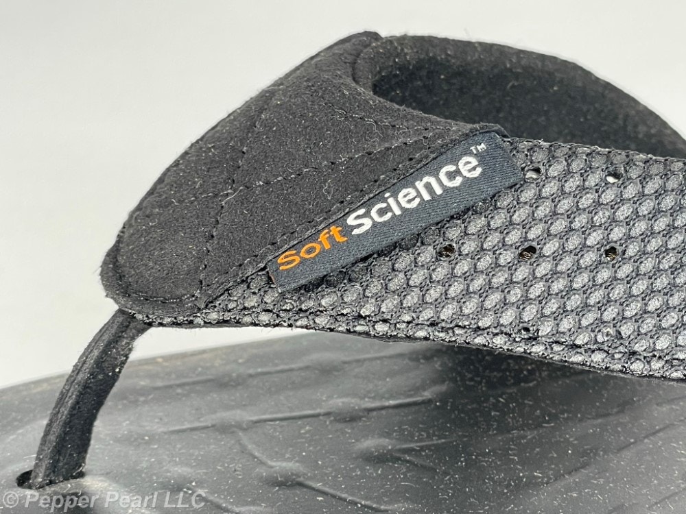 FLIP FLOP Thong Sandals Men's 8 Women's 10 Black Waterfall Mesh by Soft Science