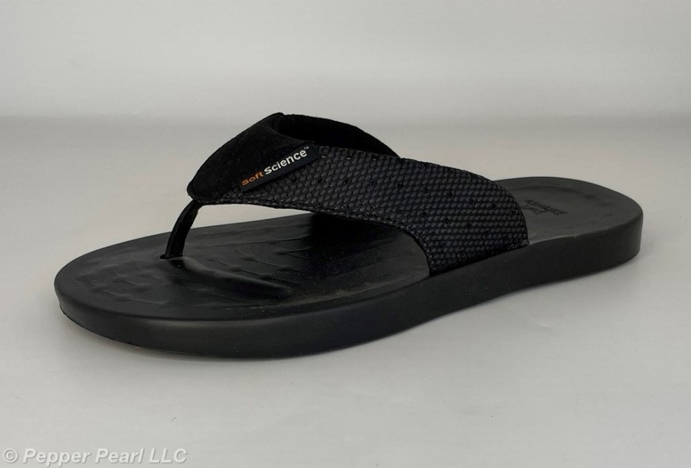 FLIP FLOP Thong Sandals Men's 8 Women's 10 Black Waterfall Mesh by Soft Science