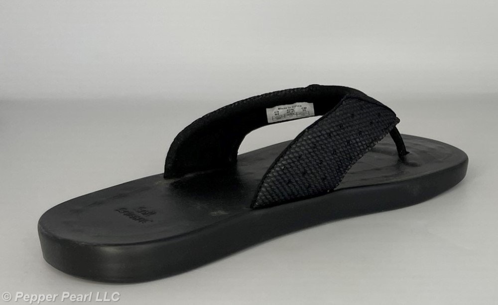 FLIP FLOP Thong Sandals Men's 8 Women's 10 Black Waterfall Mesh by Soft Science