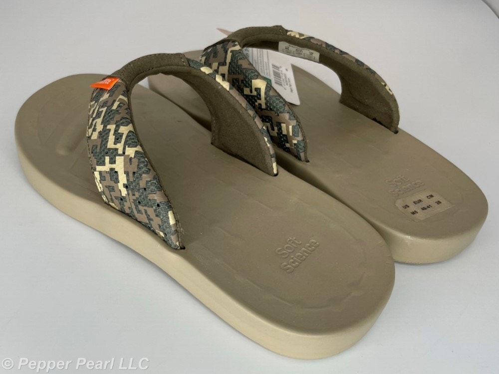 Flip Flop Thong Sandal Men's Size 8 Sage Digi Camo Mesh Soft Science Comfort