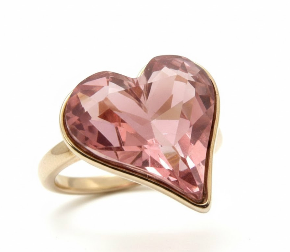 Gorgeous Women’s Swarovski Pink Heart Shaped Sapphire Ring Size 8