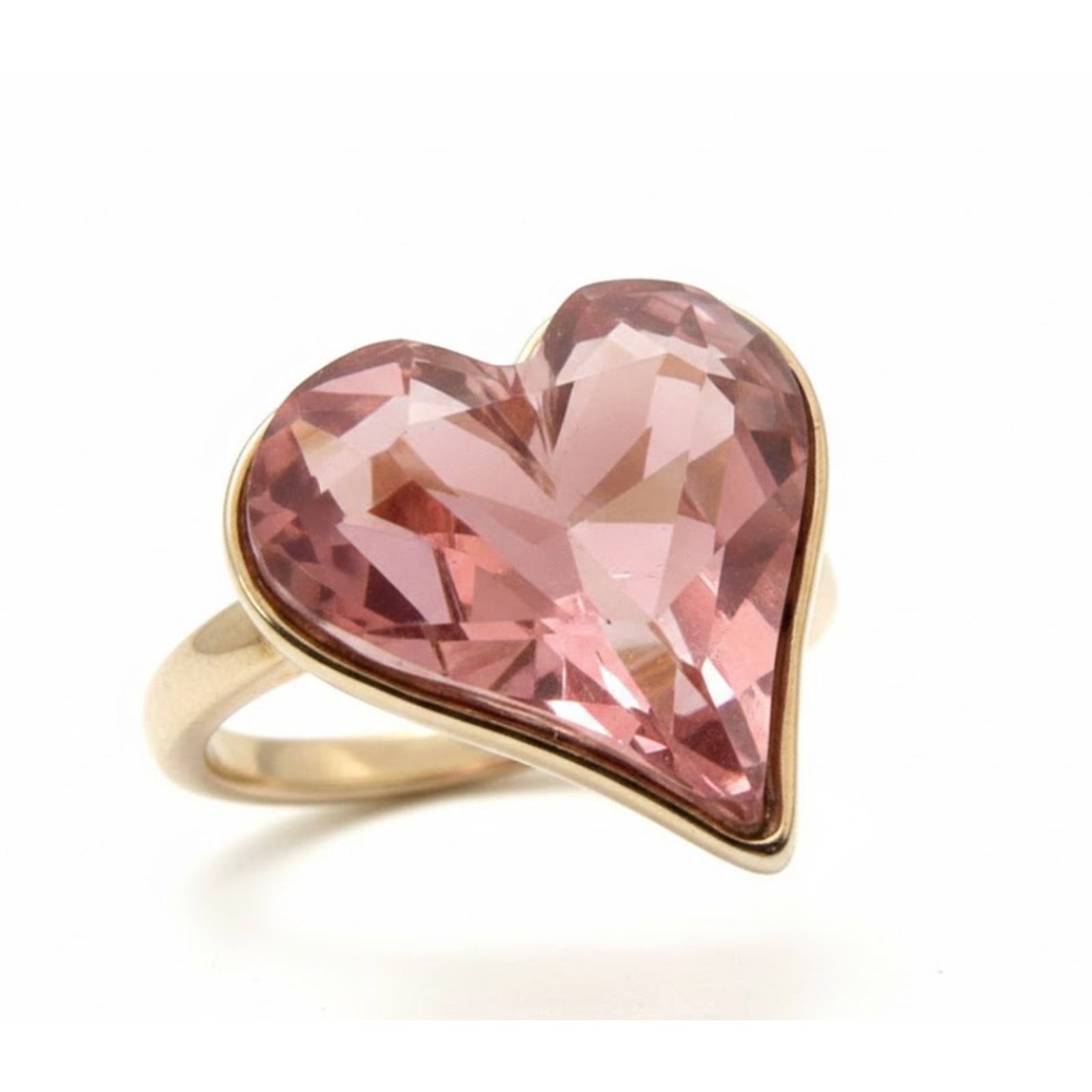 Gorgeous Women’s Swarovski Pink Heart Shaped Sapphire Ring Size 8
