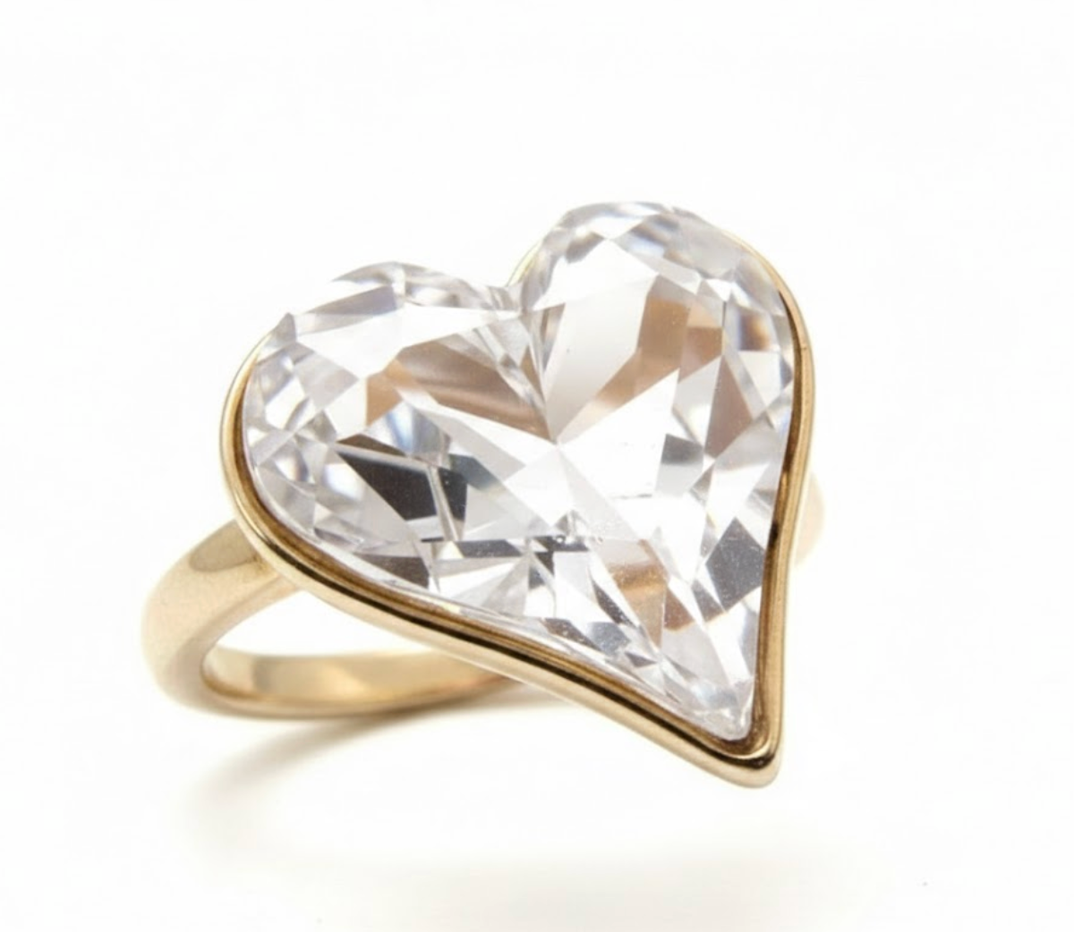 Gorgeous Women’s Swarovski Clear Heart Shaped Sapphire Ring Size 8