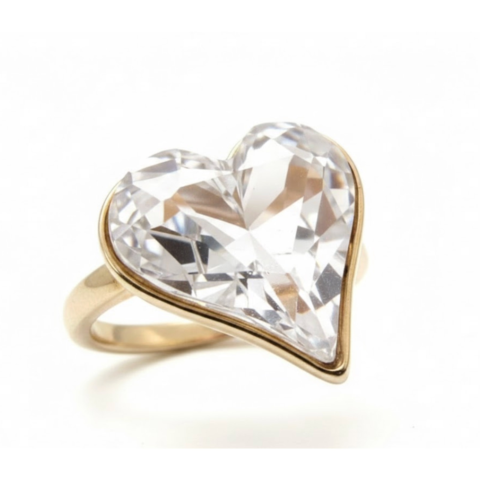 Gorgeous Women’s Swarovski Clear Heart Shaped Sapphire Ring Size 8