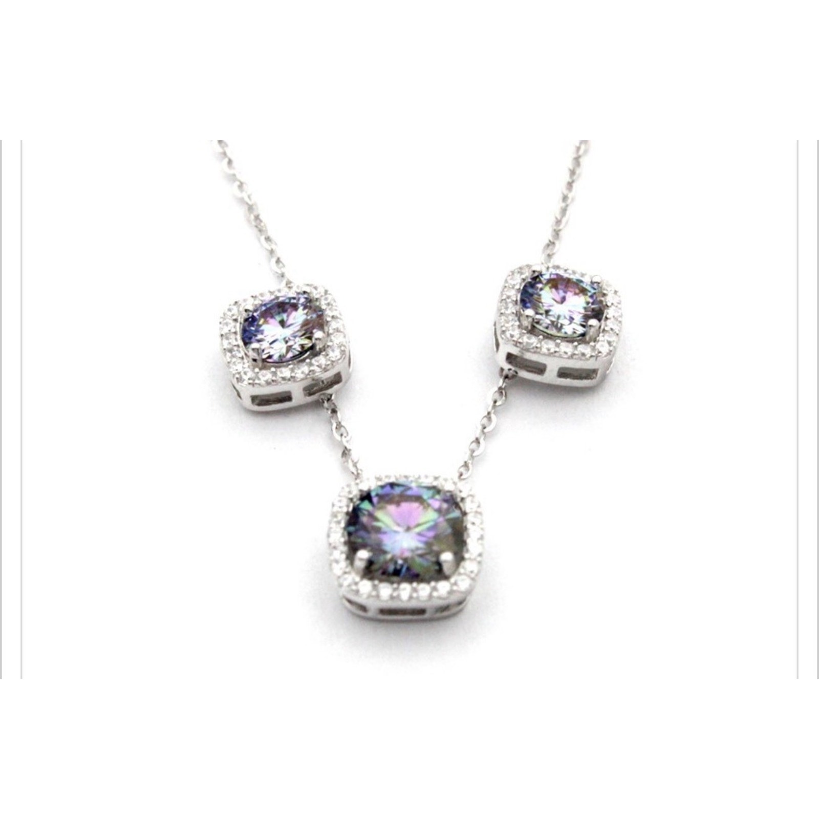 Stunning 1.5ctw Rainbow Certified Moissanite & 925 Sterling Silver Jewelry Set