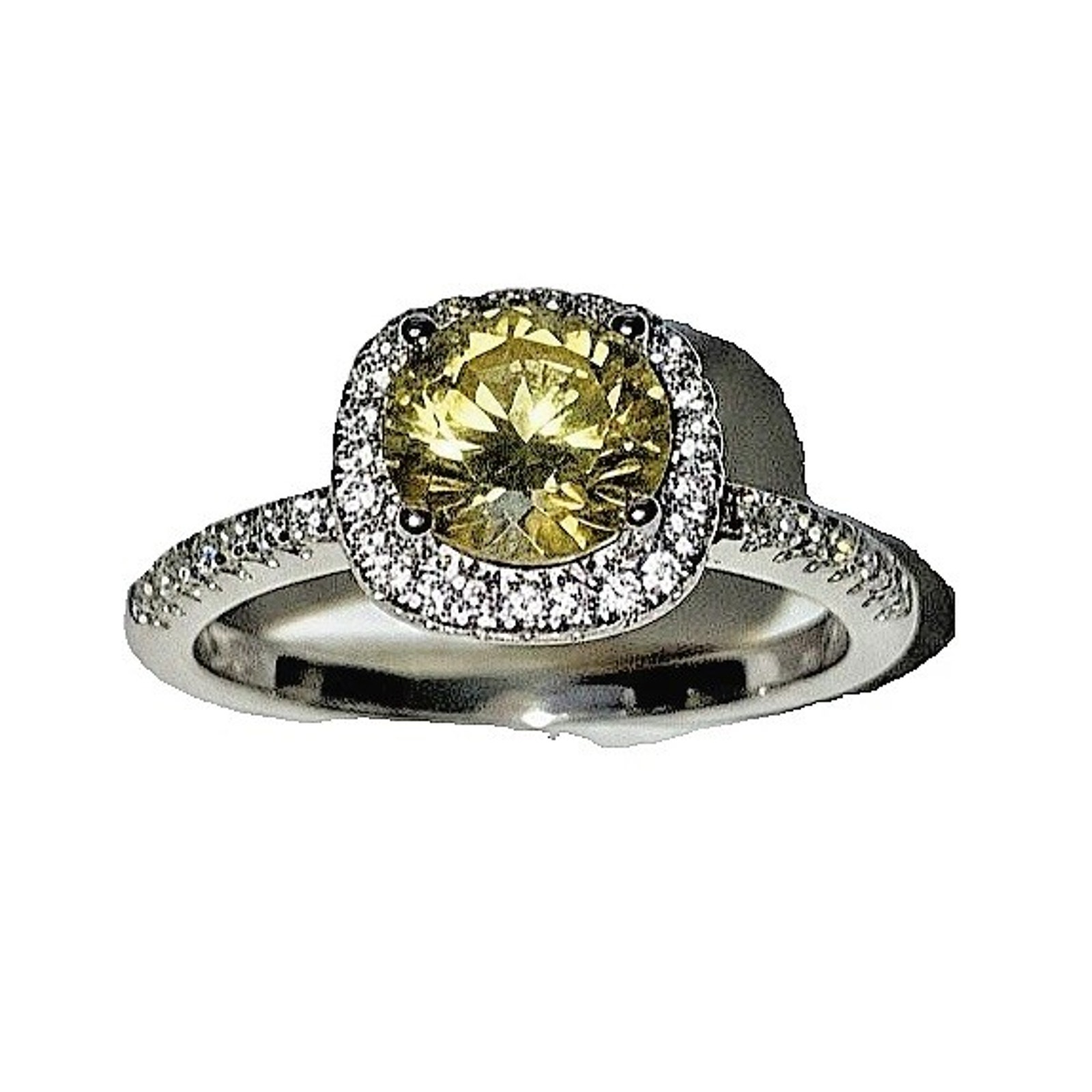 Elegant 1ct Yellow Moissanite Ring Brilliant Square Cut Adjustable 925 Silver