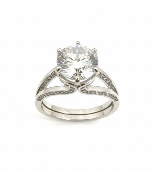 Stunning 3.00ct Moissanite Brilliant Round Cut Solitaire Ring 925SterlingSilver