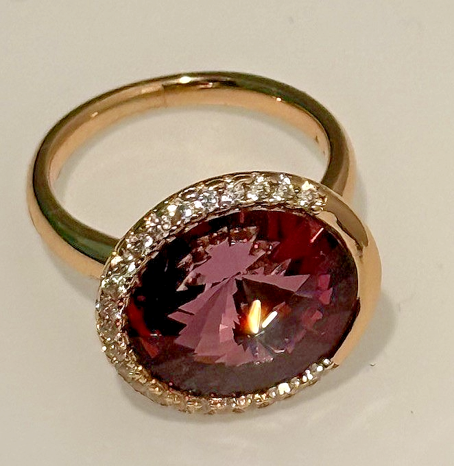 Swarovski ring purple elegant ladies gold tone ring perfect valentines gift