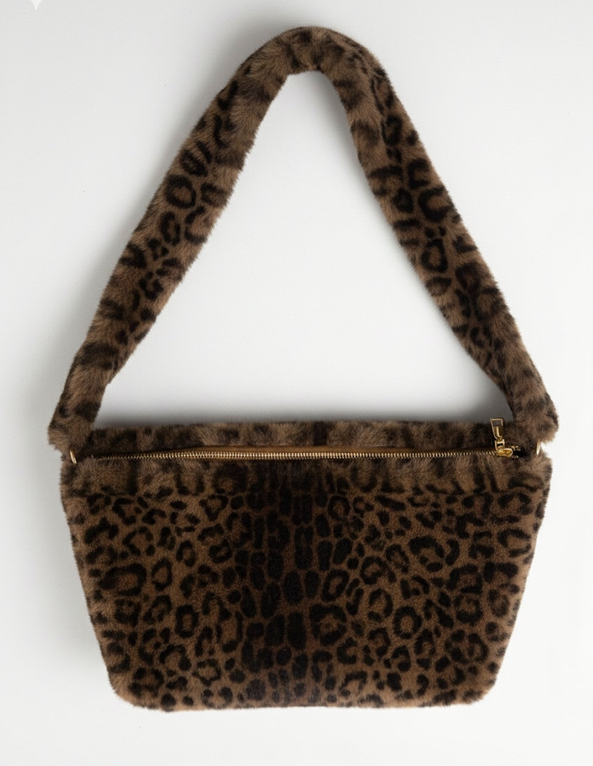 Chic Leopard Print Faux Fur Crossbody Bag | Plush Animal Print Shoulder Purse
