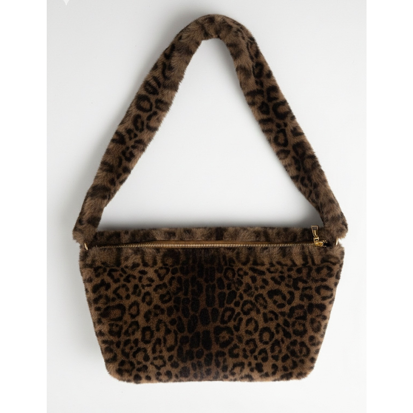 Chic Leopard Print Faux Fur Crossbody Bag | Plush Animal Print Shoulder Purse