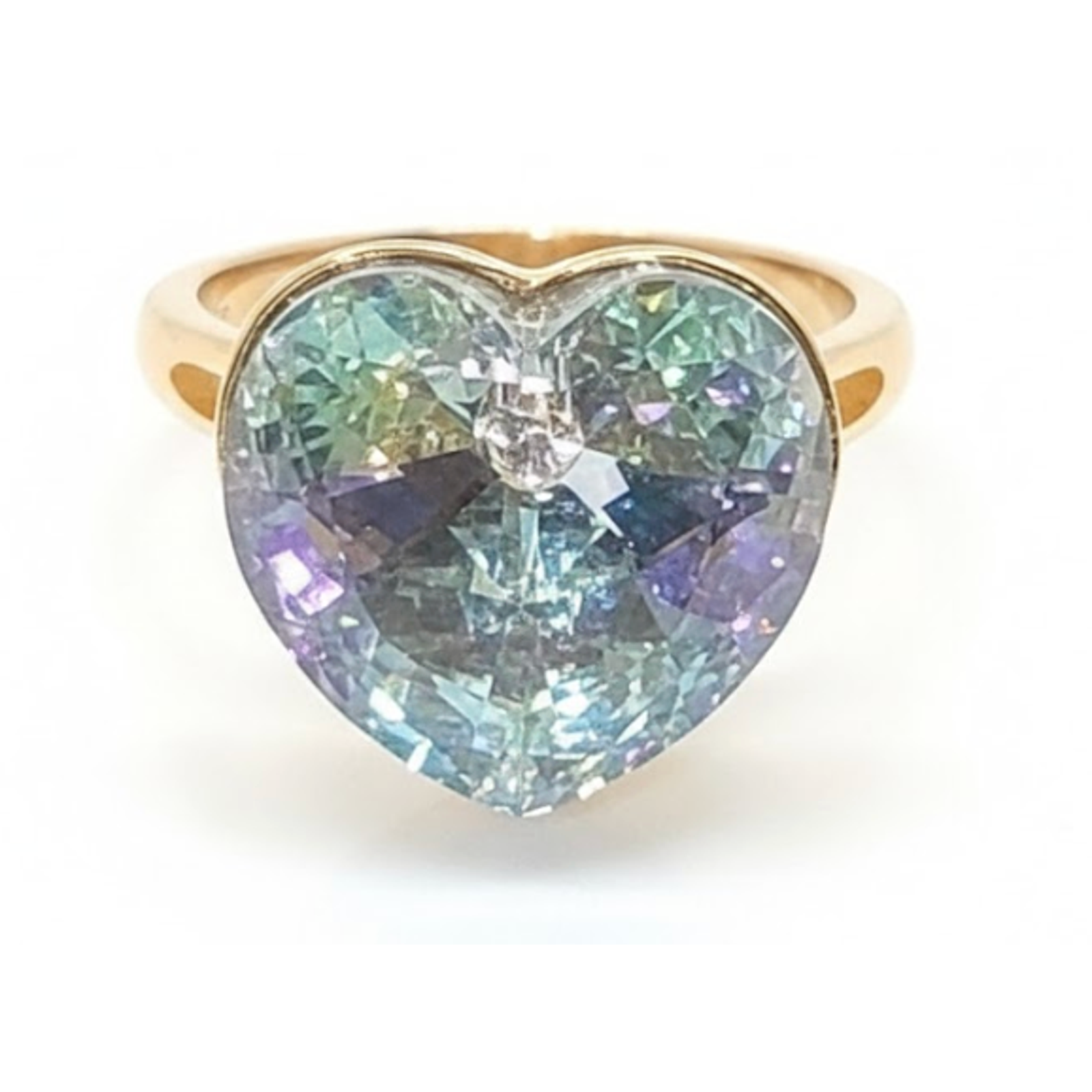 Gorgeous Women’s Swarovski Purple Heart Shaped Sapphire Ring Size 10