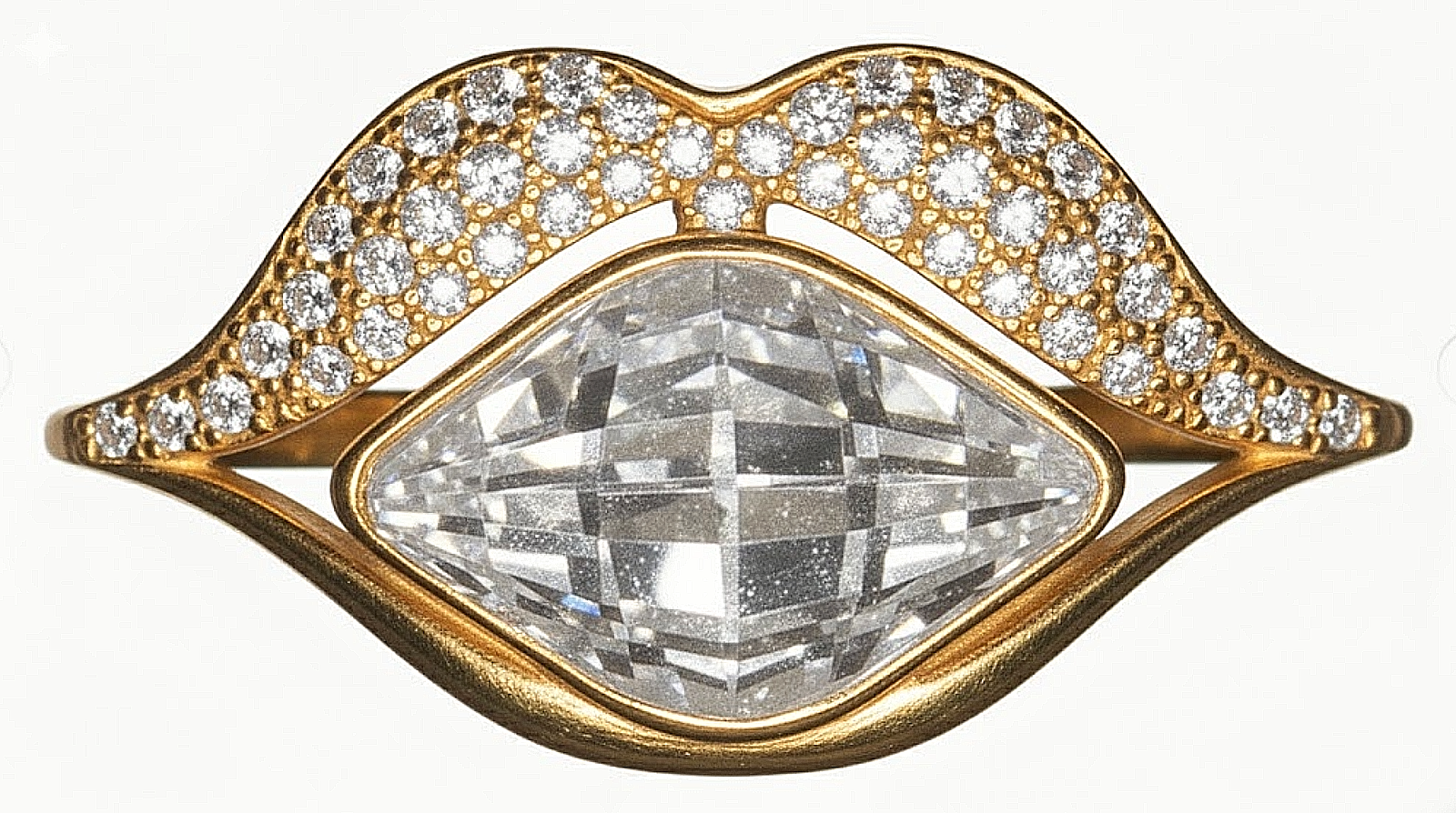 Kissy Kiss Women’s gold plated Swarovski crystal ring for women size 6