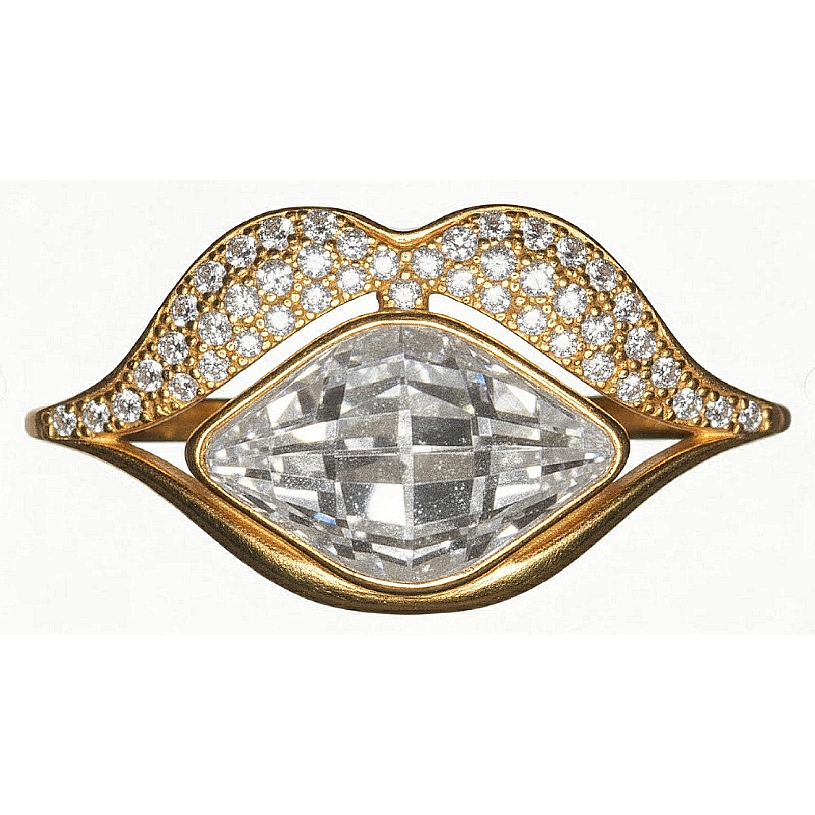 Kissy Kiss Women’s gold plated Swarovski crystal ring for women size 6