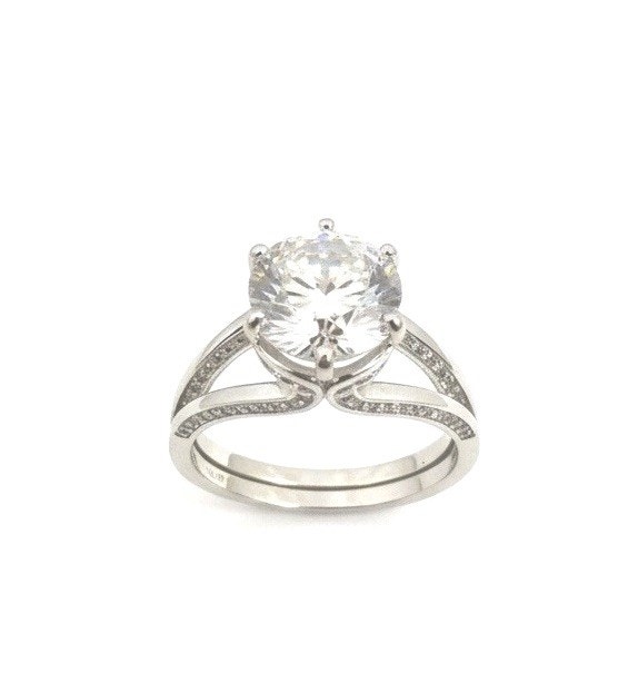 Stunning 3.00ct Moissanite Brilliant Round Cut Solitaire Ring 925SterlingSilver