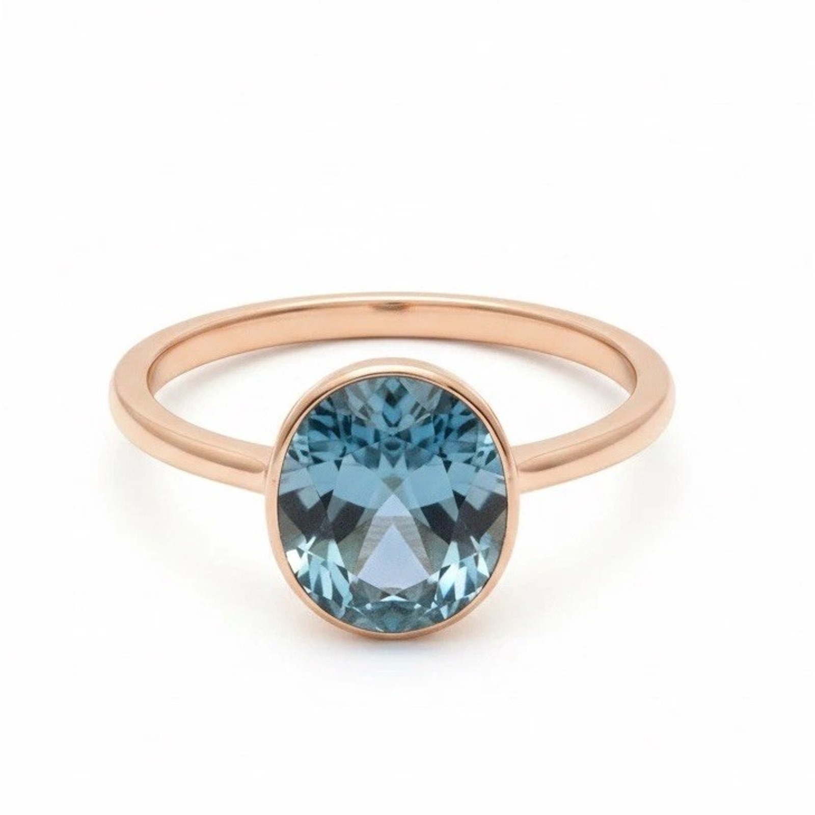 Gorgeous Gold Tone Women’s Swarovski Blue Topaz Ring Size 10