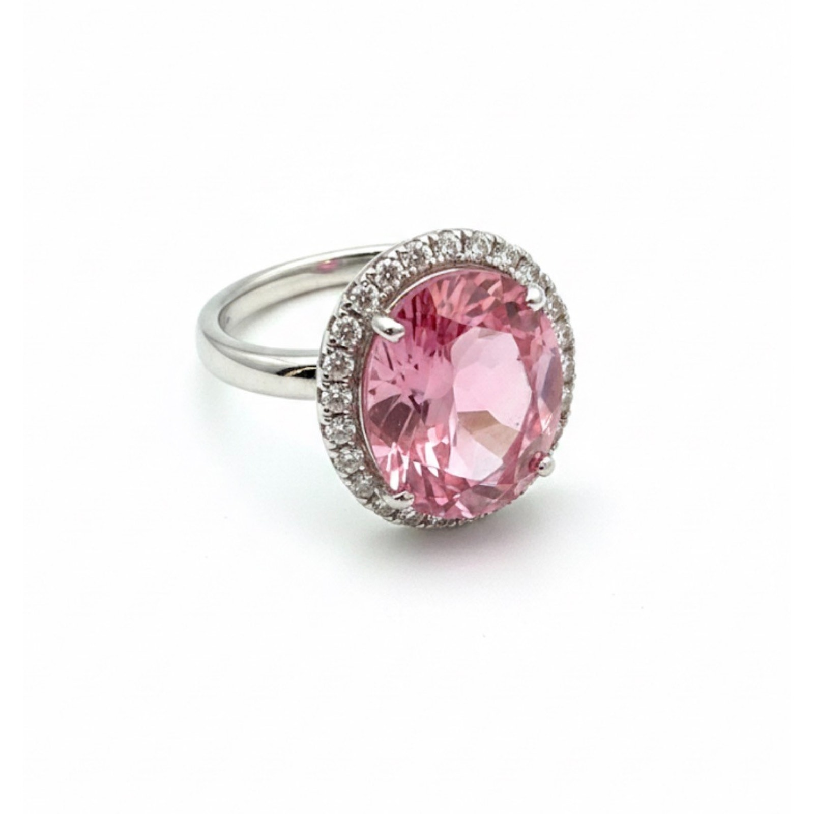 Gorgeous Women’s Swarovski Pink Silver Tone Ring Size 6.5